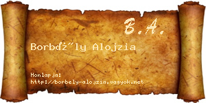 Borbély Alojzia névjegykártya